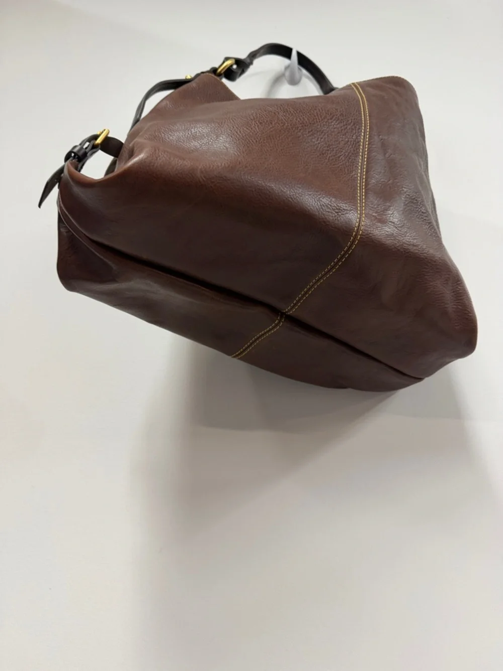 Dooney & Bourke Brown Leather Hobo with Braided Handle  florentine large